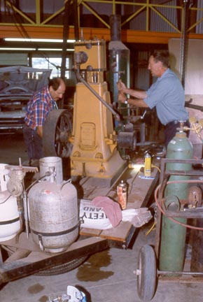 Rod Muller firing up the Waxh Steam Engines